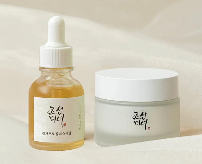 Propolis Niacinamide Glow Serum + Dynasty Cream Set for Brightening & Hydration